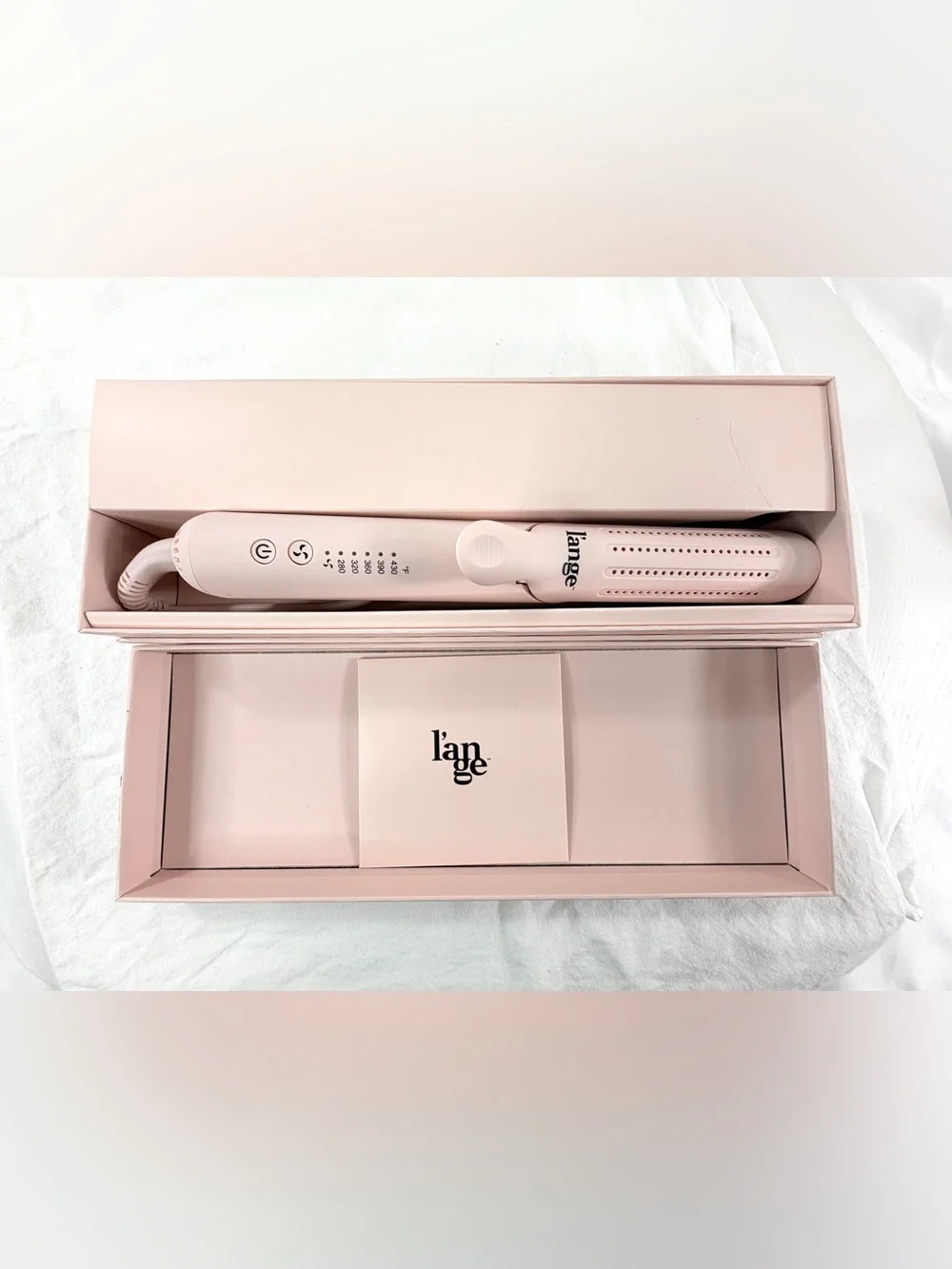L'ange Le Duo 360 Airflow Blush Hair Styler Straightener Titanium Plates Beveled